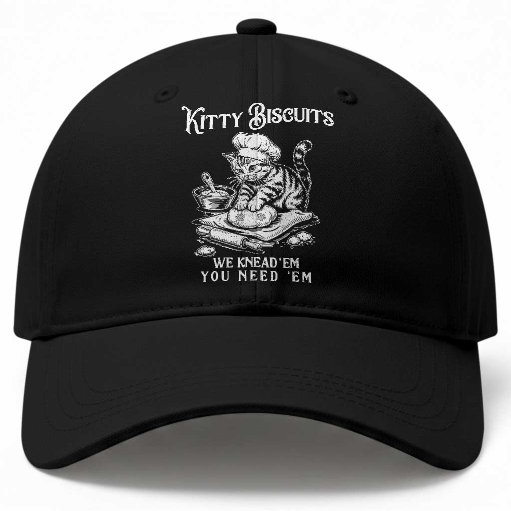 Funny Kitty Biscuits Bakery Baseball Cap We Knead Em You Need Em TS12 Print Your Wear