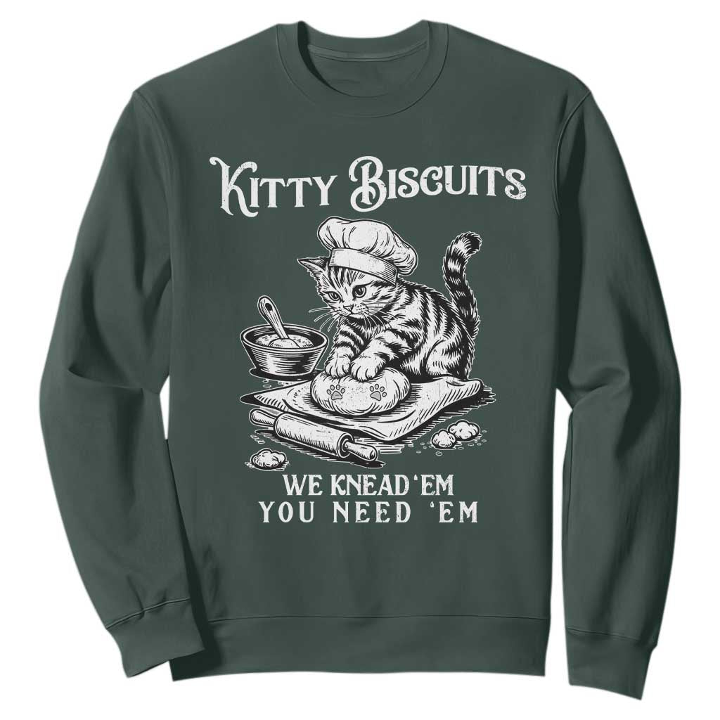 Funny Kitty Biscuits Bakery Sweatshirt We Knead Em You Need Em