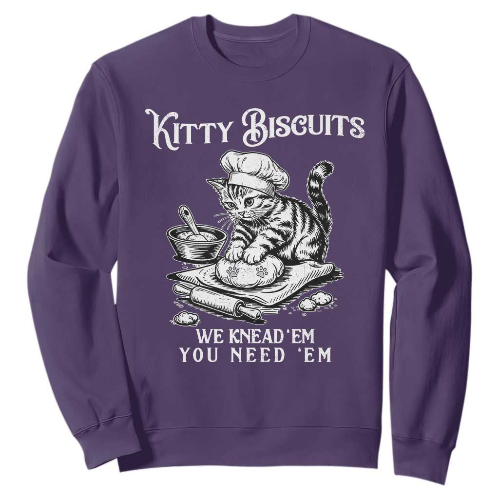 Funny Kitty Biscuits Bakery Sweatshirt We Knead Em You Need Em