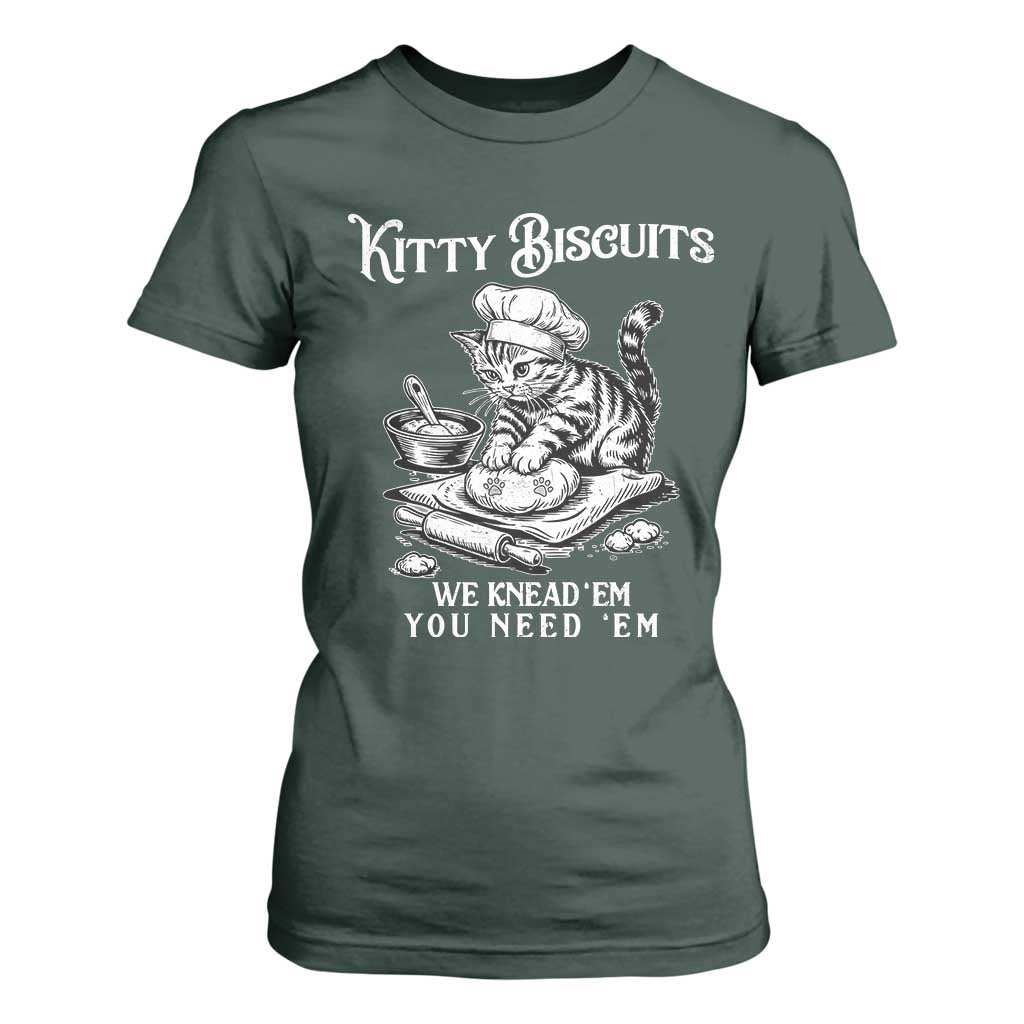 Funny Kitty Biscuits Bakery T Shirt For Women We Knead Em You Need Em
