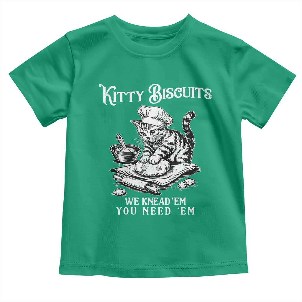 Funny Kitty Biscuits Bakery Toddler T Shirt We Knead Em You Need Em TS12 Irish Green Print Your Wear