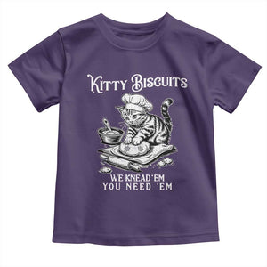 Funny Kitty Biscuits Bakery Toddler T Shirt We Knead Em You Need Em TS12 Purple Print Your Wear