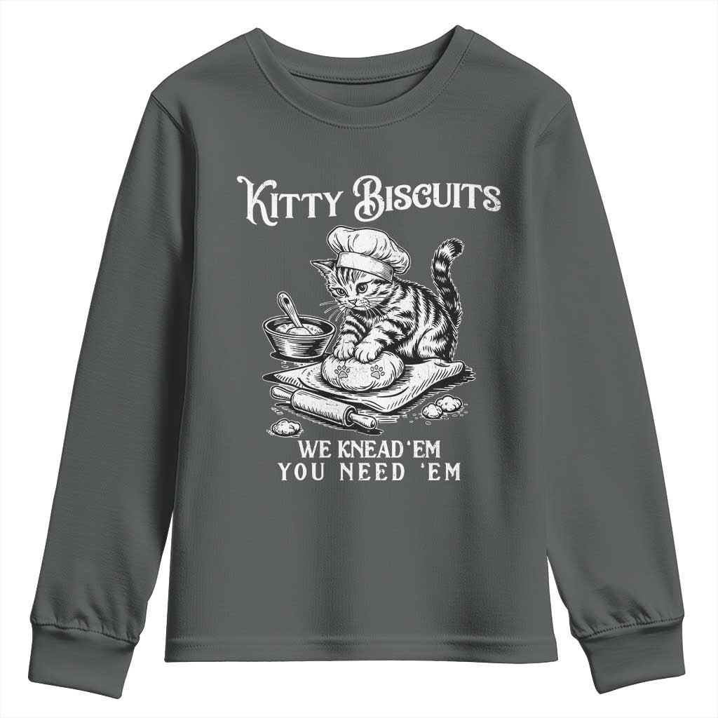 Funny Kitty Biscuits Bakery Youth Sweatshirt We Knead Em You Need Em