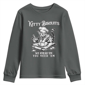 Funny Kitty Biscuits Bakery Youth Sweatshirt We Knead Em You Need Em