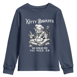 Funny Kitty Biscuits Bakery Youth Sweatshirt We Knead Em You Need Em