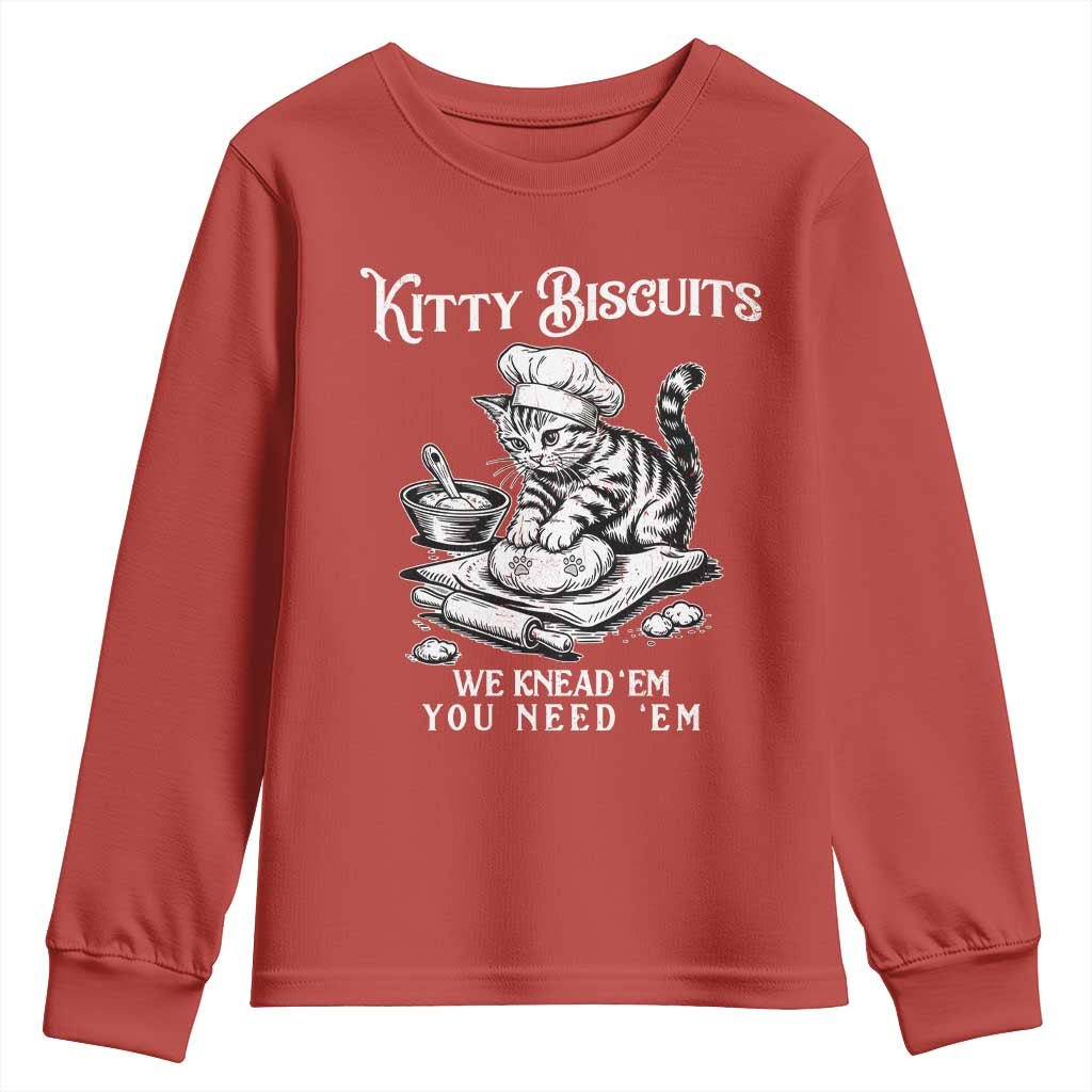 Funny Kitty Biscuits Bakery Youth Sweatshirt We Knead Em You Need Em