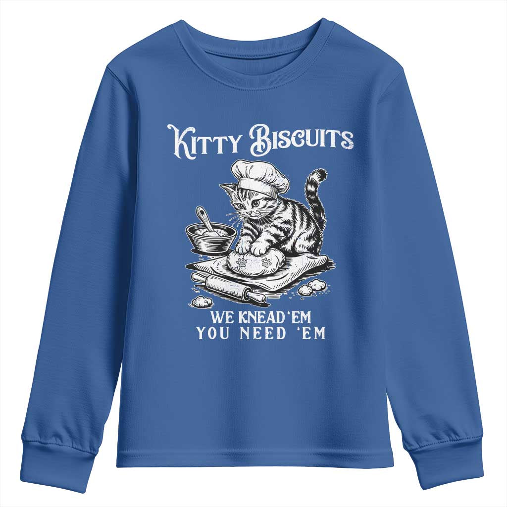 Funny Kitty Biscuits Bakery Youth Sweatshirt We Knead Em You Need Em