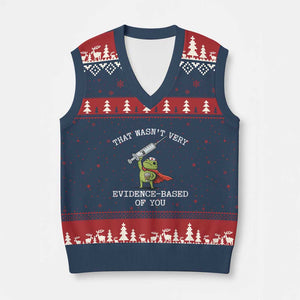 Funny Frog Nurse Meme V-Neck Knit Sweater Vest That Wasnt Very Evidence Based Of You