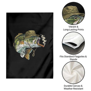 Funny Smoking Bass Fish Garden Flag Bass Fishing Lover Graphic