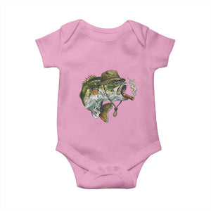 Funny Smoking Bass Fish Baby Onesie Bass Fishing Lover Graphic