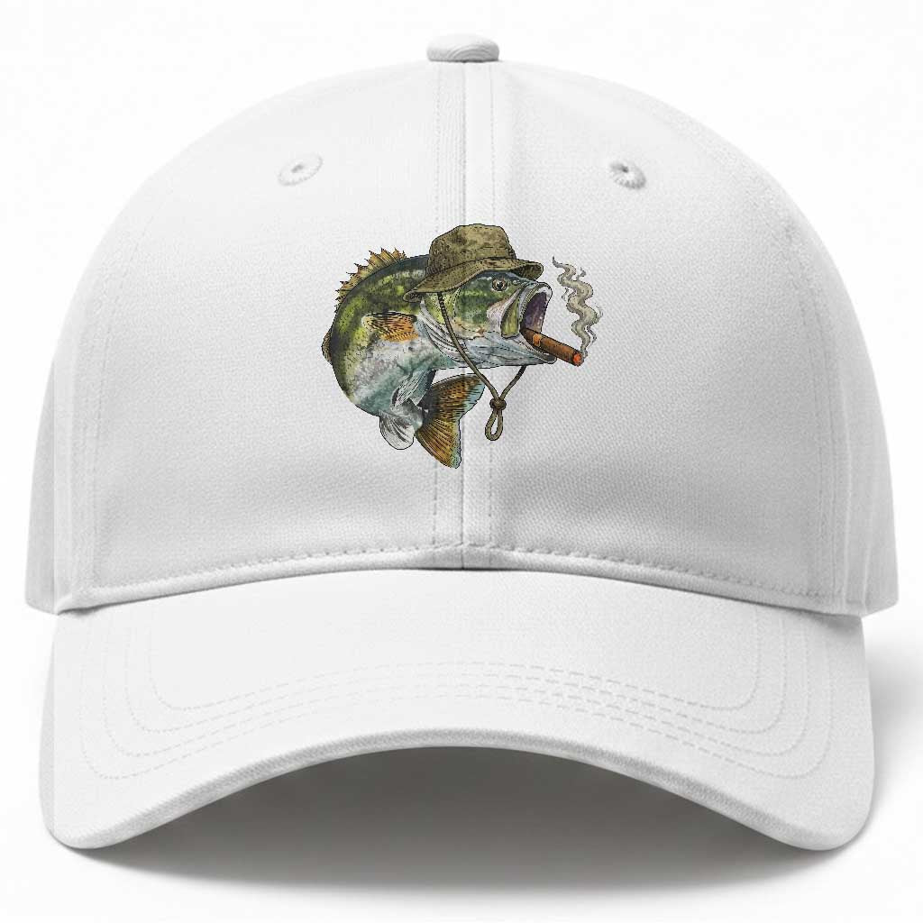 Funny Smoking Bass Fish Baseball Cap Bass Fishing Lover Graphic TS12 Print Your Wear