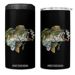 Funny Smoking Bass Fish 4 in 1 Can Cooler Tumbler Bass Fishing Lover Graphic TS12 One Size: 16 oz Black Print Your Wear