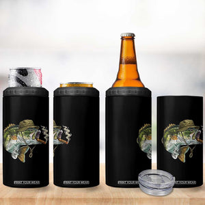 Funny Smoking Bass Fish 4 in 1 Can Cooler Tumbler Bass Fishing Lover Graphic TS12 Print Your Wear