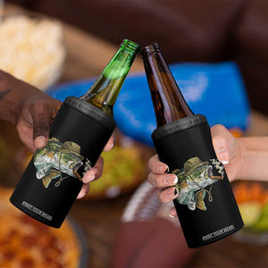 Funny Smoking Bass Fish 4 in 1 Can Cooler Tumbler Bass Fishing Lover Graphic TS12 Print Your Wear