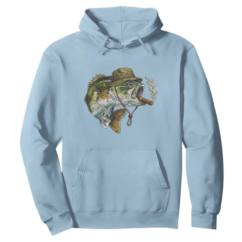 Funny Smoking Bass Fish Hoodie Bass Fishing Lover Graphic