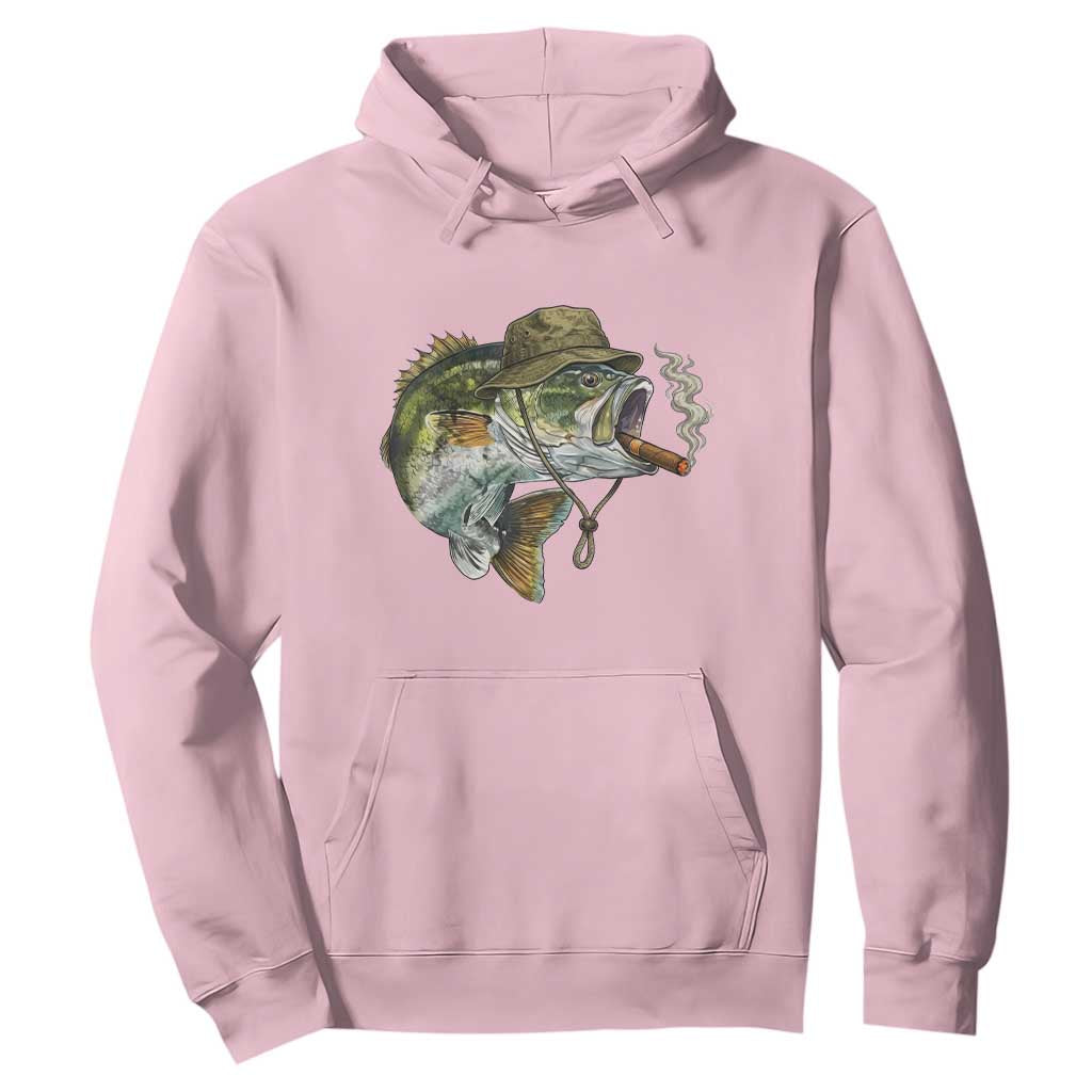 Funny Smoking Bass Fish Hoodie Bass Fishing Lover Graphic