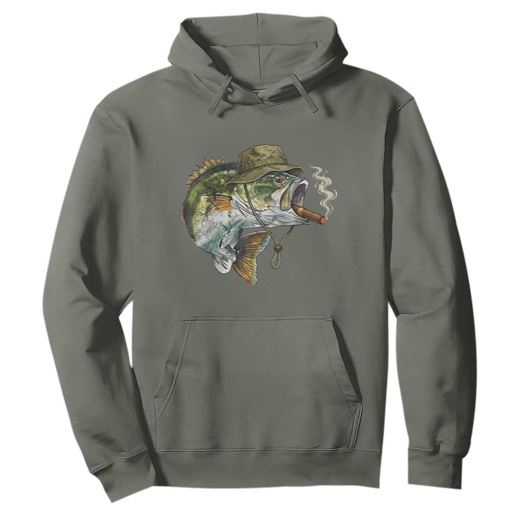 Funny Smoking Bass Fish Hoodie Bass Fishing Lover Graphic