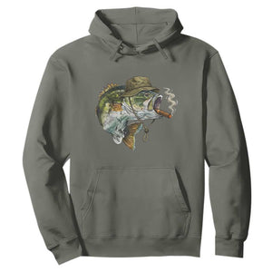 Funny Smoking Bass Fish Hoodie Bass Fishing Lover Graphic