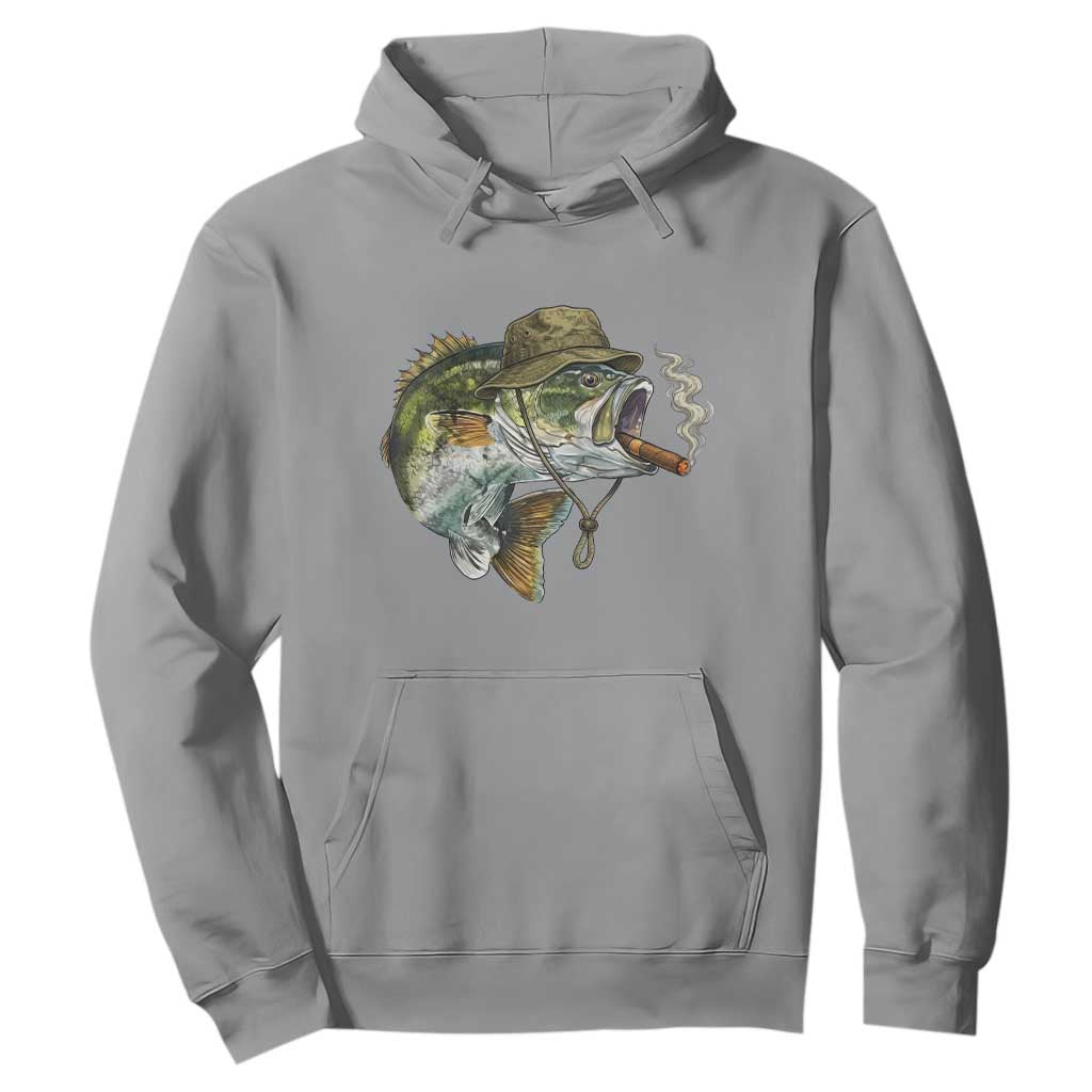 Funny Smoking Bass Fish Hoodie Bass Fishing Lover Graphic