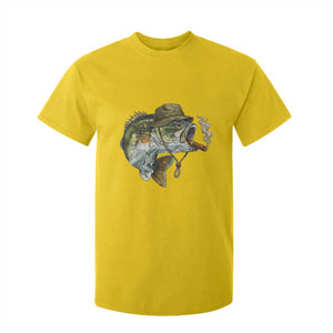 Funny Smoking Bass Fish T Shirt For Kid Bass Fishing Lover Graphic