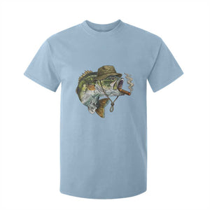 Funny Smoking Bass Fish T Shirt For Kid Bass Fishing Lover Graphic