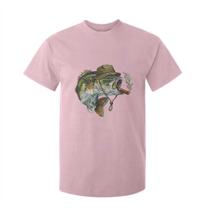 Funny Smoking Bass Fish T Shirt For Kid Bass Fishing Lover Graphic