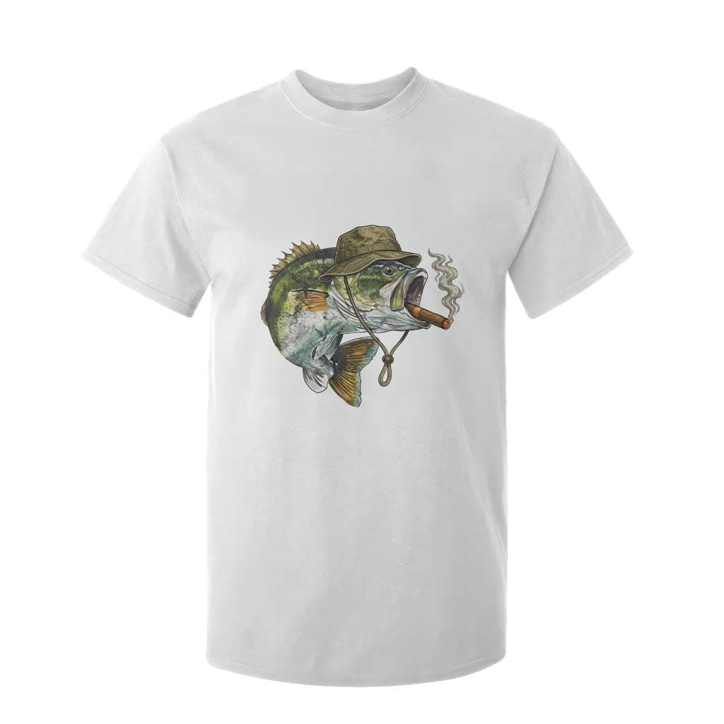 Funny Smoking Bass Fish T Shirt For Kid Bass Fishing Lover Graphic