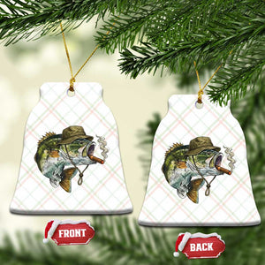 Funny Smoking Bass Fish Ceramic Ornament Bass Fishing Lover Graphic