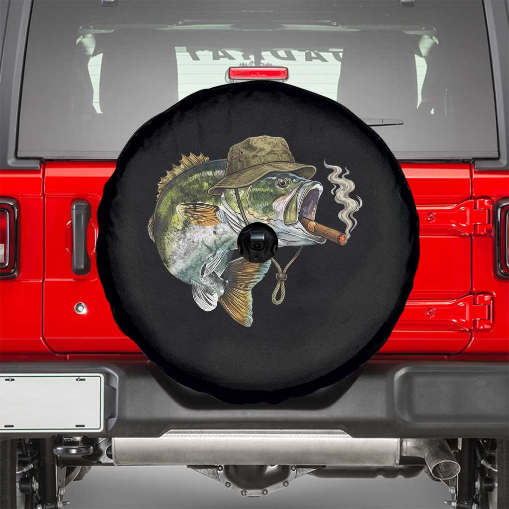 Funny Smoking Bass Fish Spare Tire Cover Bass Fishing Lover Graphic