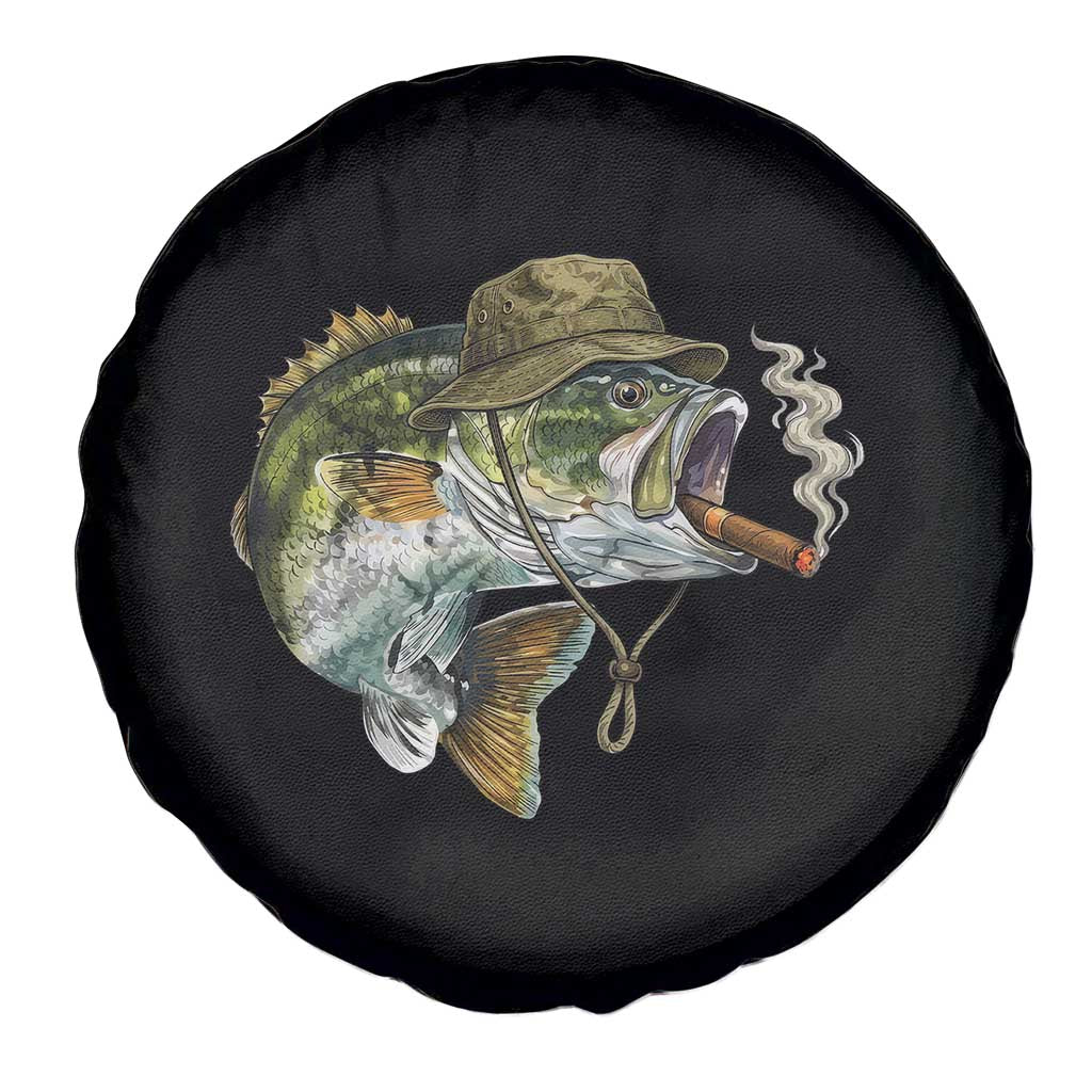 Funny Smoking Bass Fish Spare Tire Cover Bass Fishing Lover Graphic