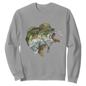 Funny Smoking Bass Fish Sweatshirt Bass Fishing Lover Graphic