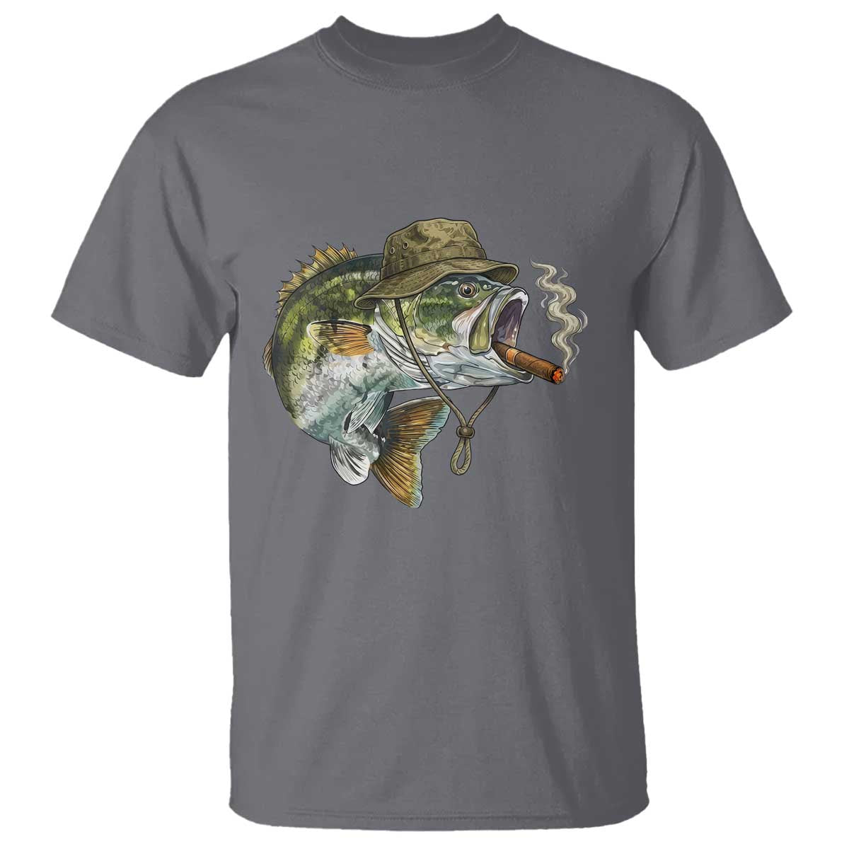 Funny Smoking Bass Fish T Shirt Bass Fishing Lover Graphic