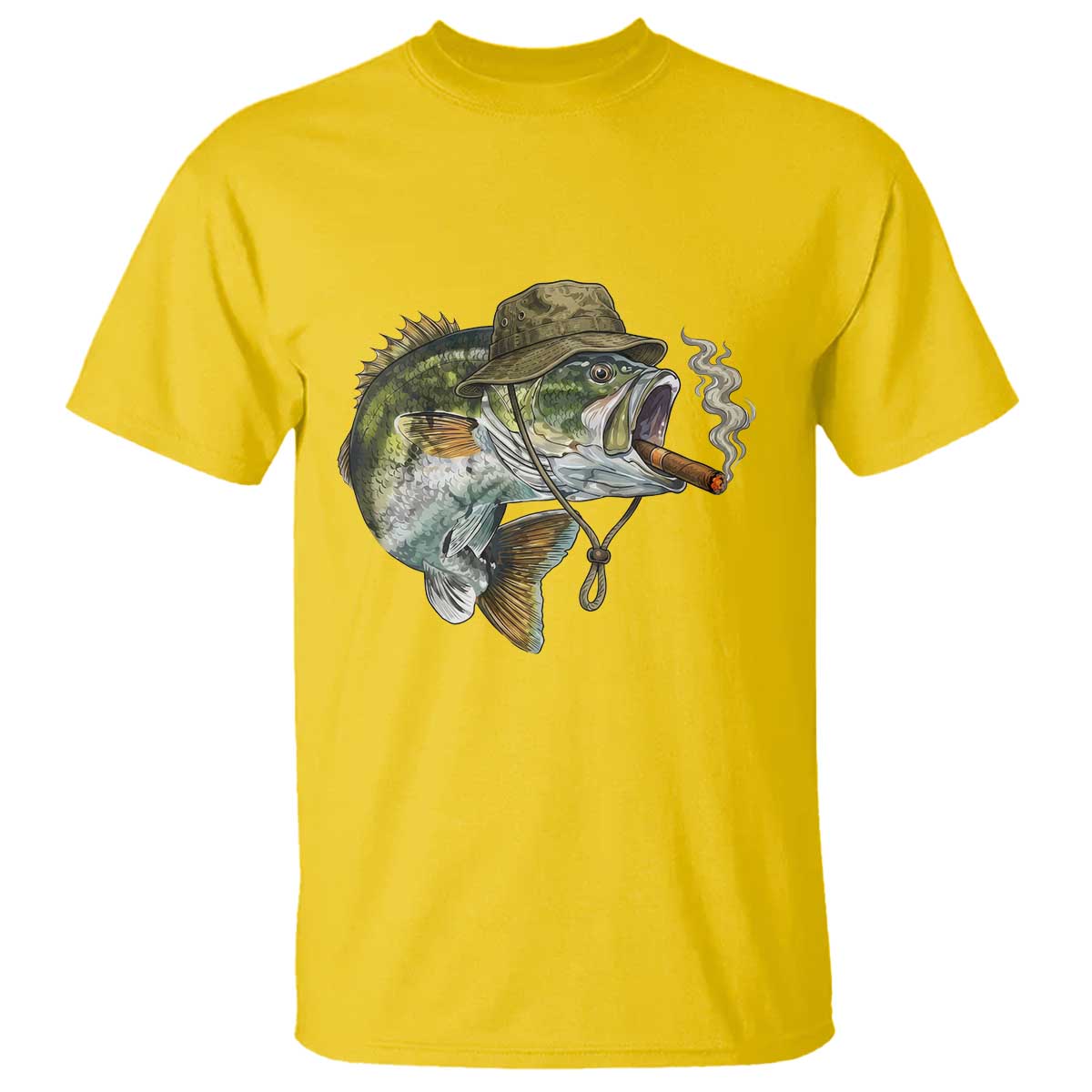 Funny Smoking Bass Fish T Shirt Bass Fishing Lover Graphic