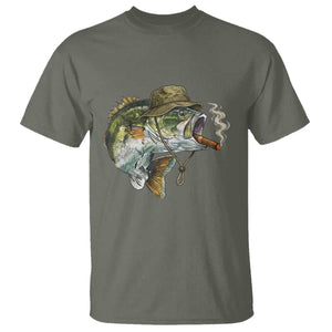 Funny Smoking Bass Fish T Shirt Bass Fishing Lover Graphic