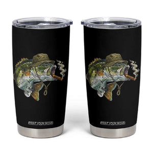 Funny Smoking Bass Fish Tumbler Cup Bass Fishing Lover Graphic