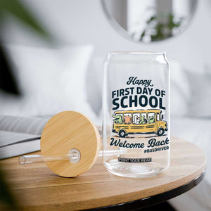 School Bus Driver Gift Glass Can Happy First Day Of School