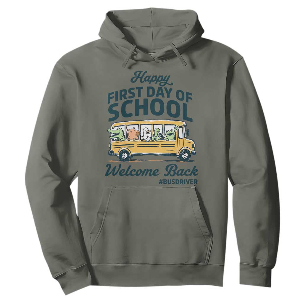 School Bus Driver Gift Hoodie Happy First Day Of School