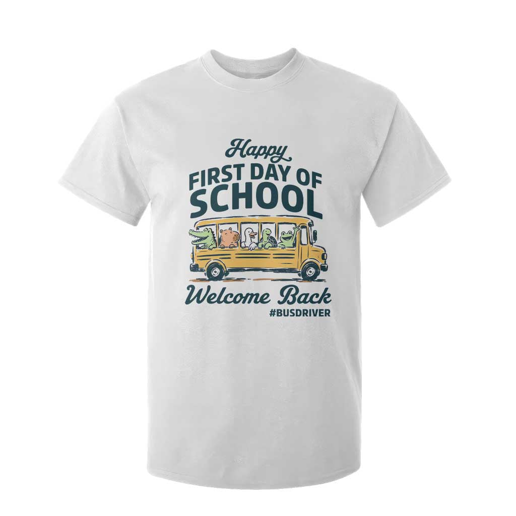 School Bus Driver Gift T Shirt For Kid Happy First Day Of School