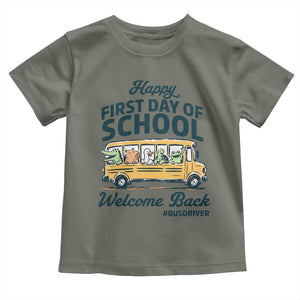 School Bus Driver Gift Toddler T Shirt Happy First Day Of School