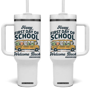 School Bus Driver Gift Tumbler With Handle Happy First Day Of School