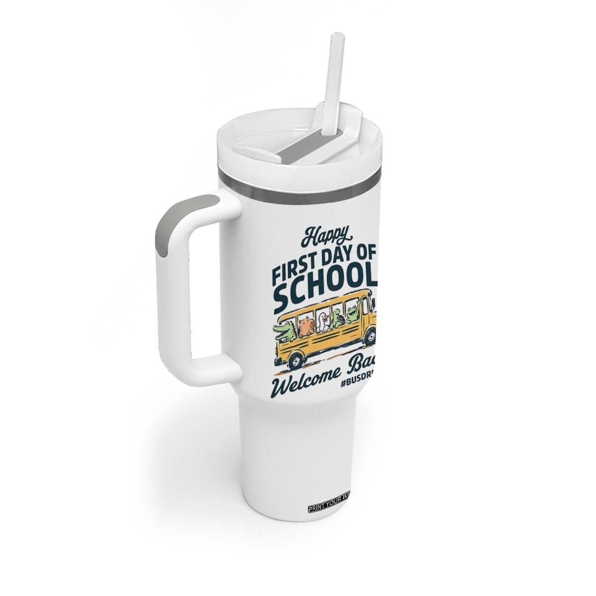 School Bus Driver Gift Tumbler With Handle Happy First Day Of School