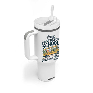School Bus Driver Gift Tumbler With Handle Happy First Day Of School