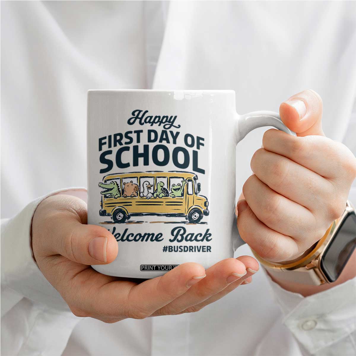 School Bus Driver Gift Coffee Mug Happy First Day Of School