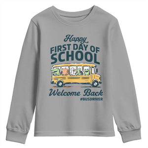 School Bus Driver Gift Youth Sweatshirt Happy First Day Of School