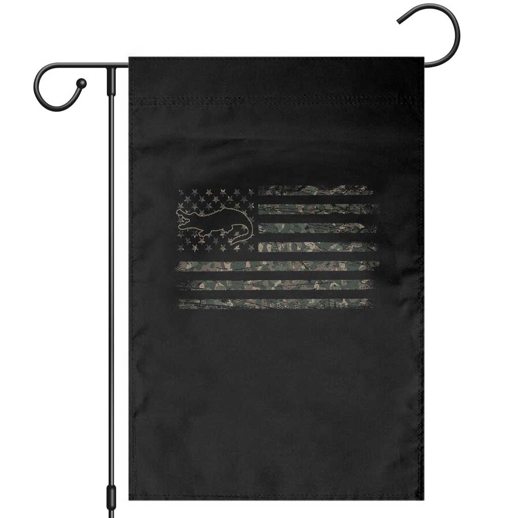 Alligator Hunting Camo American Flag Garden Flag Louisiana Bayou Hunter Gift TS12 Black Print Your Wear