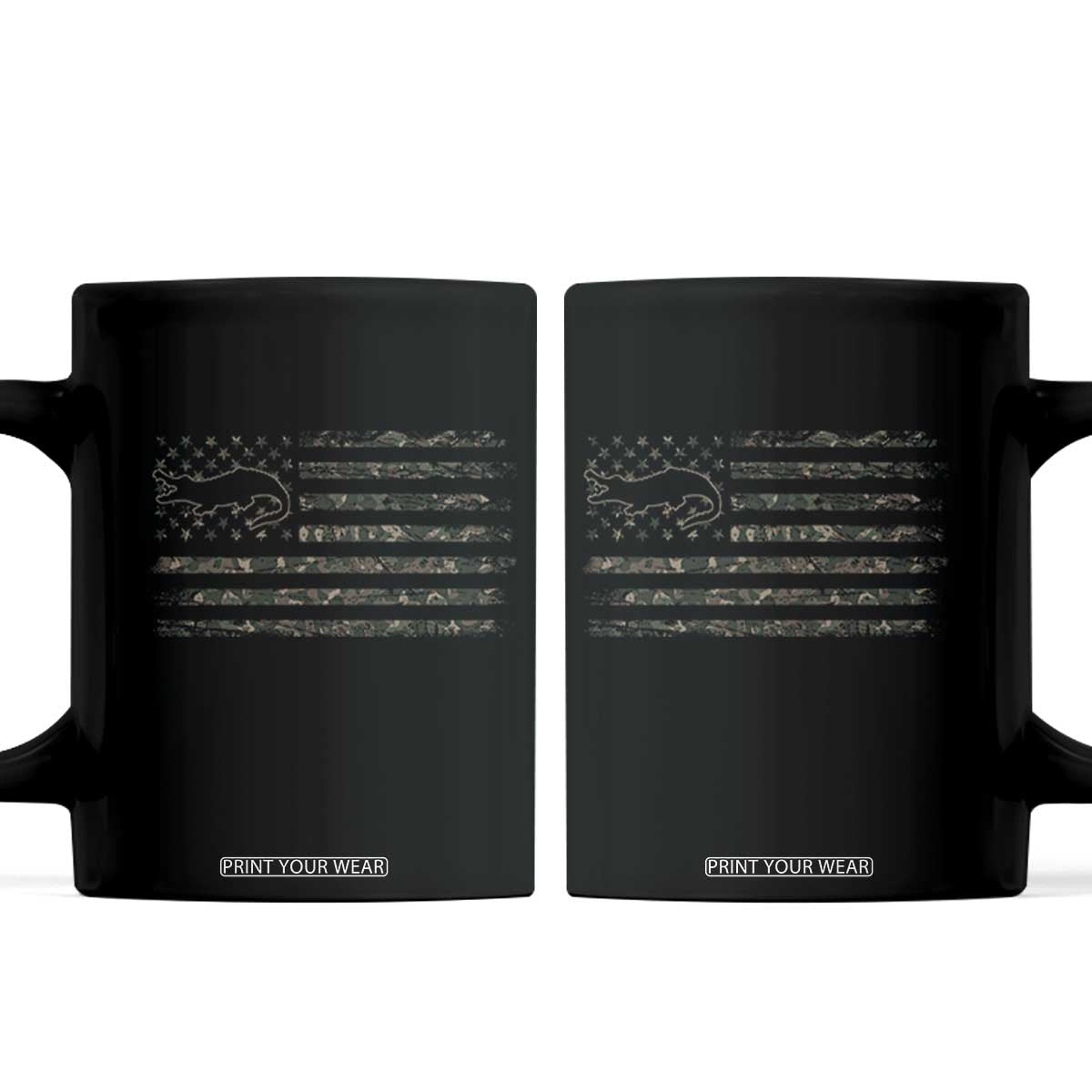 Alligator Hunting Camo American Flag Coffee Mug Louisiana Bayou Hunter Gift