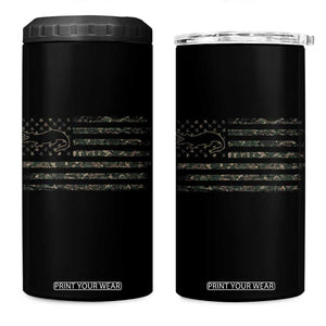 Alligator Hunting Camo American Flag 4 in 1 Can Cooler Tumbler Louisiana Bayou Hunter Gift