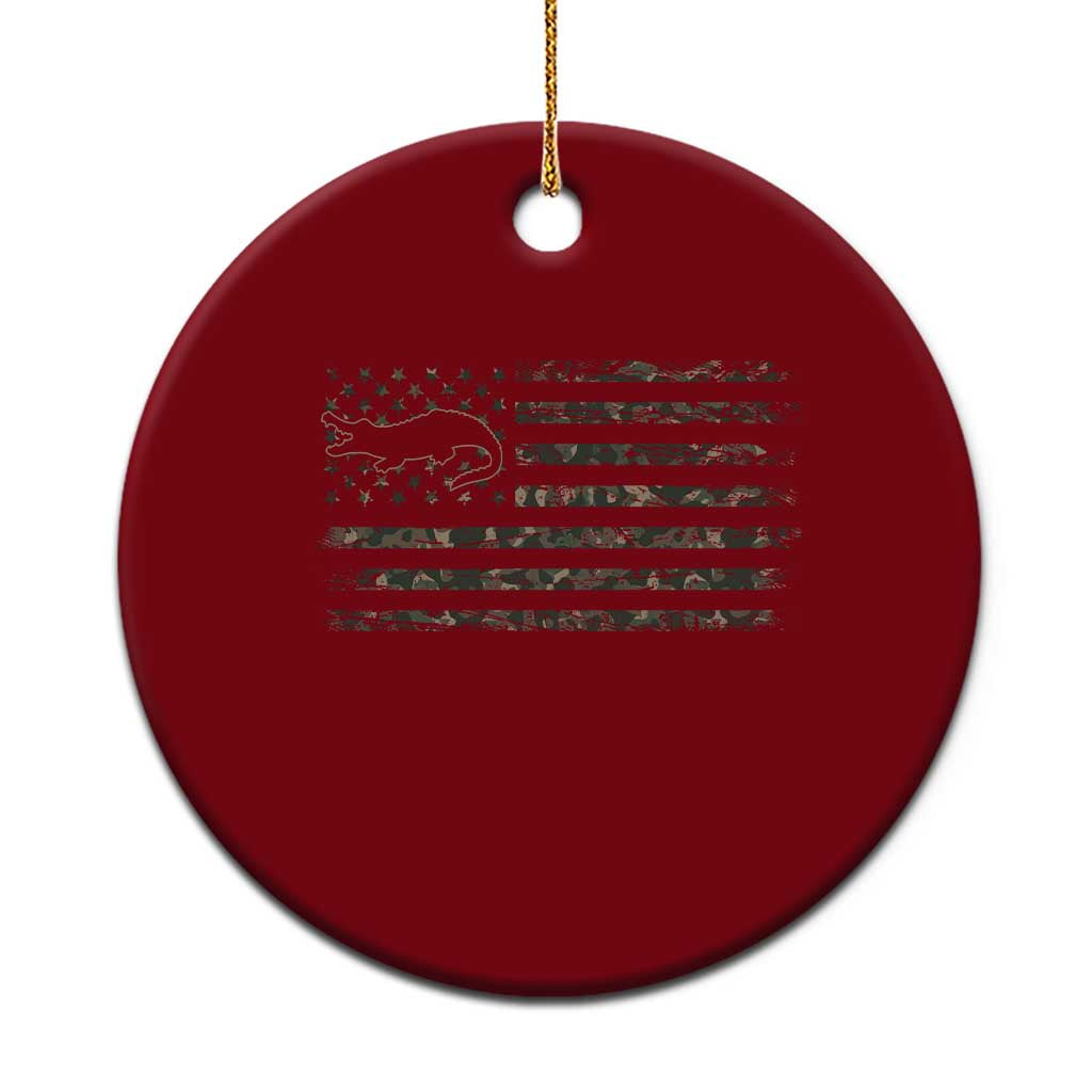 Alligator Hunting Camo American Flag Ceramic Ornament Louisiana Bayou Hunter Gift