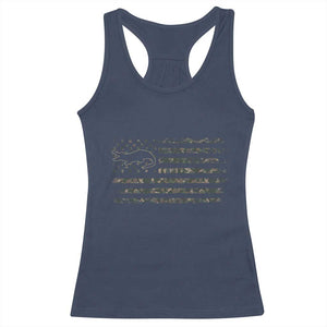 Alligator Hunting Camo American Flag Racerback Tank Top Louisiana Bayou Hunter Gift