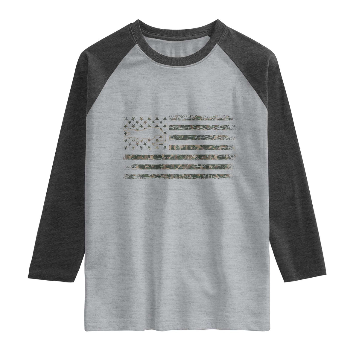 Alligator Hunting Camo American Flag Raglan Shirt Louisiana Bayou Hunter Gift